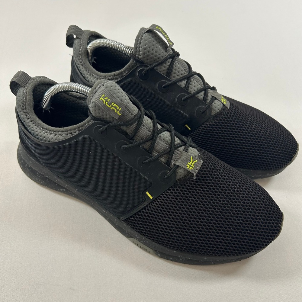 Kuru Atom Mens Size 11 Black Gray Athletic Running Walking Shoes Sneakers